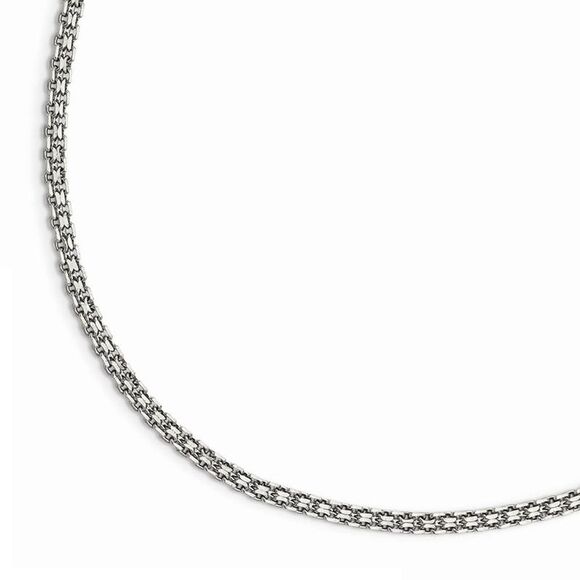 3mm Stainless Steel Bismark Mesh Chain Necklace 20 Inch